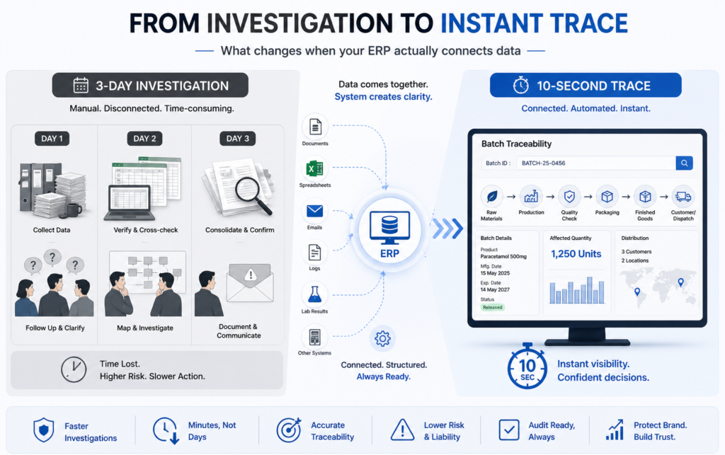 In pharma, traceability is not just about finding a batch. 
